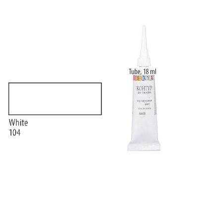 Білий Контур для скла та кераміки, 18 мл., Decola