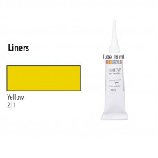 Жовтий Контур для скла та кераміки, 18 мл., Decola