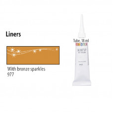 Бронзовий з блискітками контур для скла та кераміки, 18 мл., Decola