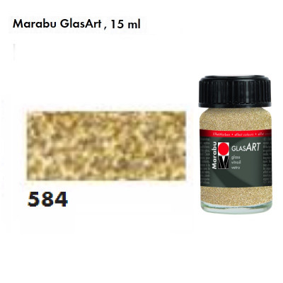 Золотая с блестками, Marabu-GlasArt, 15мл, на основе растворителя