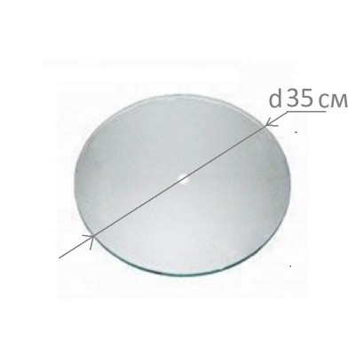 Основа под часы, стеклянная, круглая, диаметр 350 мм., толщина 4мм., шлифованная кромка 
